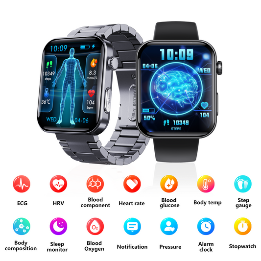 ECG smart watch with blood pressure monitor body temperature blood glucose heart rate blood oxygen by Wautton Outdoor Gear