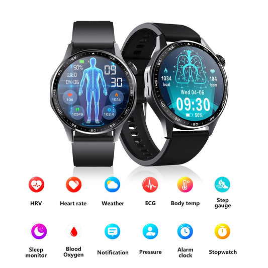 Advanced Health and Fitness Smartwatch with Tools to Manage Stress and Sleep, ECG App, SpO2, 24/7 Heart Rate by WAUTTON