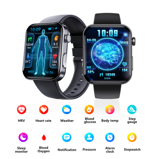ECG smart watch with blood pressure monitor body temperature blood glucose heart rate blood oxygen by Wautton Outdoor Gear