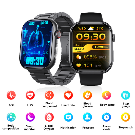 Best ECG Smart Watch of 2025 With Blood Pressure Monitor+Blood Glucose Monitoring by Wautton Outdoor Gear