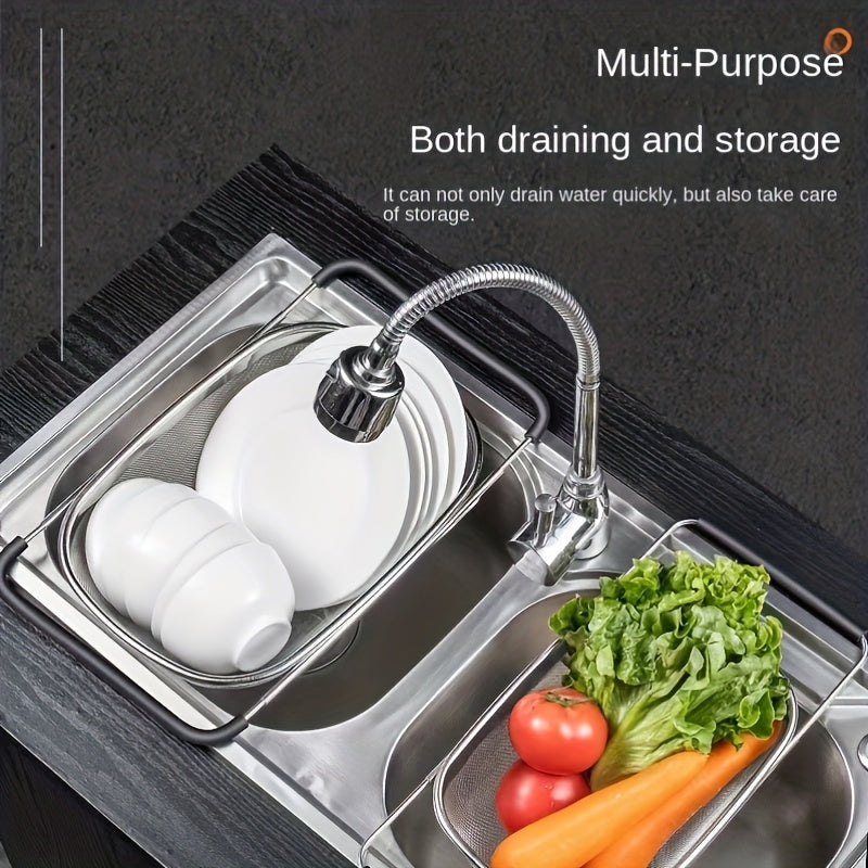 Adjustable Stainless Steel Sink Colander Rack-2