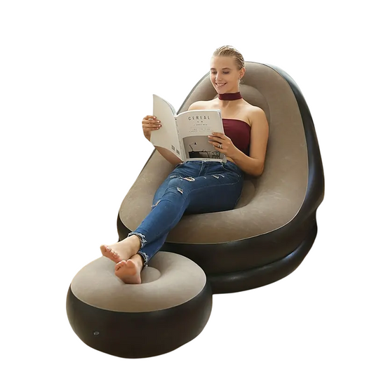 Lazy Inflatable Sofa Bed with Ottoman-0