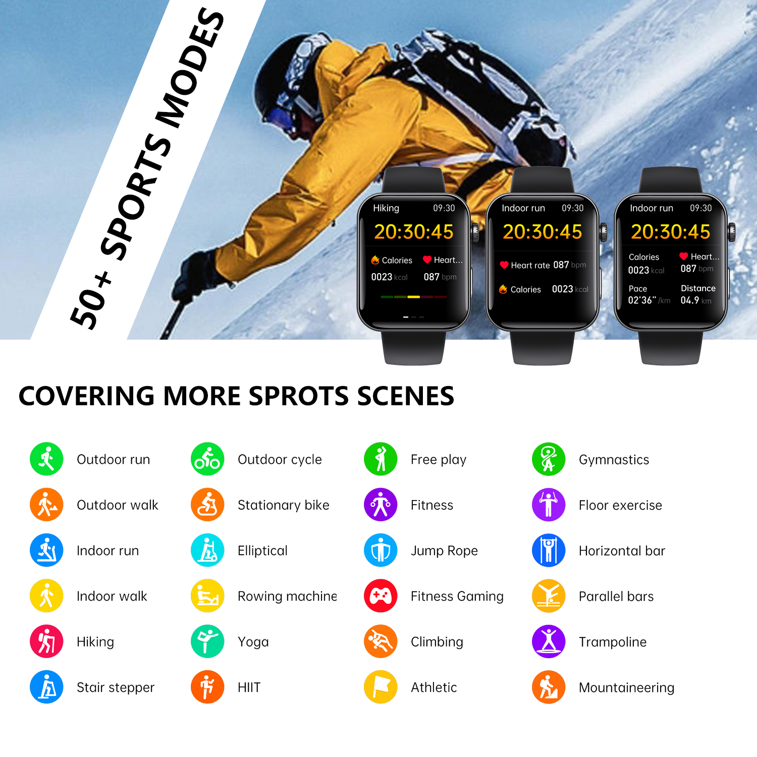 ECG smart watch with blood pressure monitor body temperature blood glucose heart rate blood oxygen by Wautton Outdoor Gear