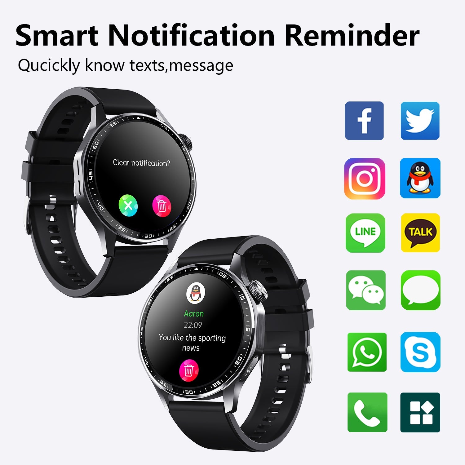 Advanced Health and Fitness Smartwatch with Tools to Manage Stress and Sleep, ECG App, SpO2, 24/7 Heart Rate by WAUTTON