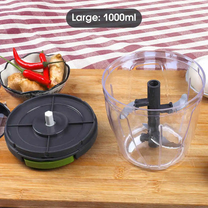 1000ml Manual Food Chopper – Hand-Pull String Vegetable Cutter-3