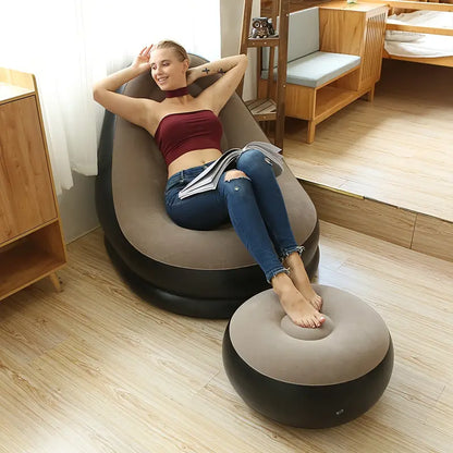 Lazy Inflatable Sofa Bed with Ottoman-4