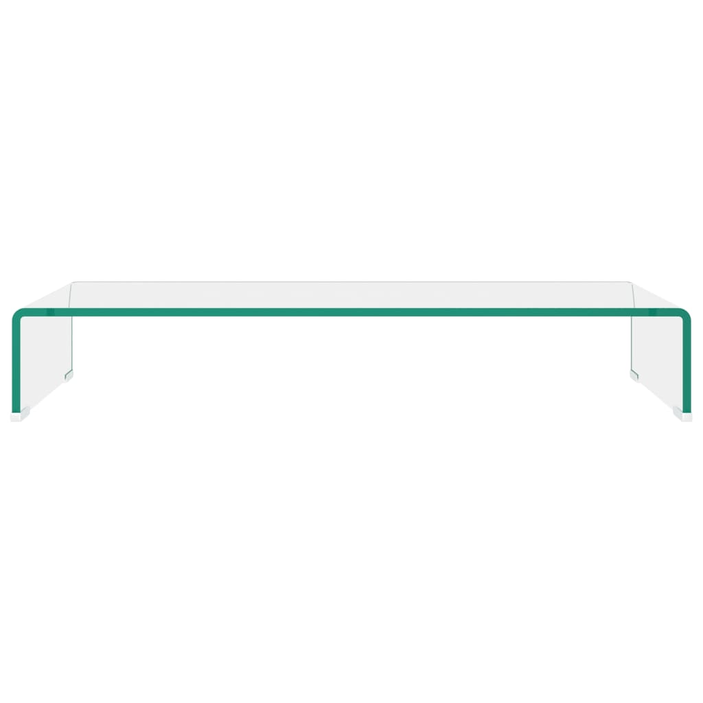 vidaXL TV Stand Monitor Riser Clear Glass Laptop Desk Shelf Desktop Stand by VidaXL