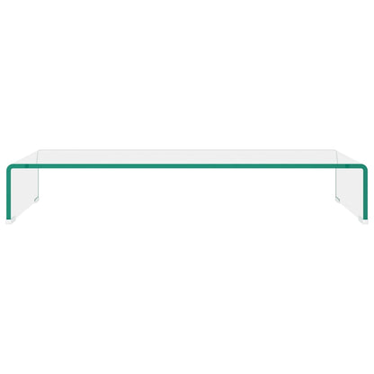 vidaXL TV Stand Monitor Riser Clear Glass Laptop Desk Shelf Desktop Stand by VidaXL