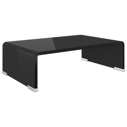 vidaXL TV Stand Monitor Riser Clear Glass Laptop Desk Shelf Desktop Stand by VidaXL