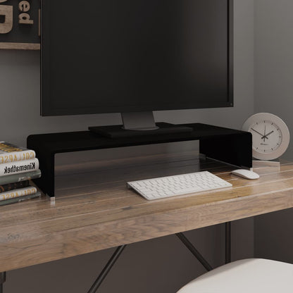 vidaXL TV Stand Monitor Riser Clear Glass Laptop Desk Shelf Desktop Stand by VidaXL