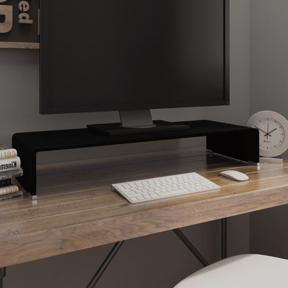 vidaXL TV Stand Monitor Riser Clear Glass Laptop Desk Shelf Desktop Stand by VidaXL