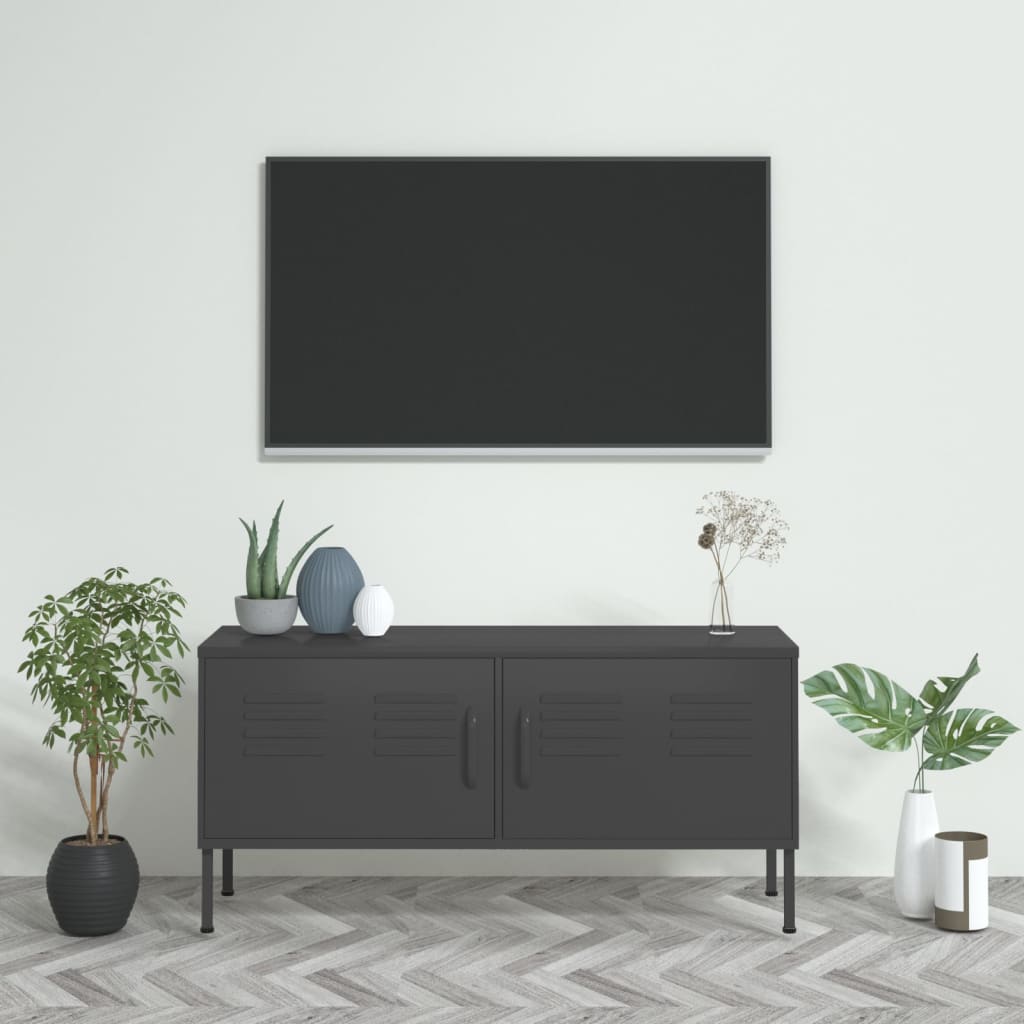 vidaXL TV Stand TV Unit Sideboard Home TV Console Media Unit Cupboard Steel by VidaXL
