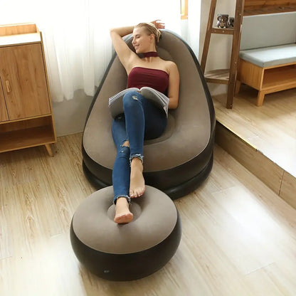 Lazy Inflatable Sofa Bed with Ottoman-1