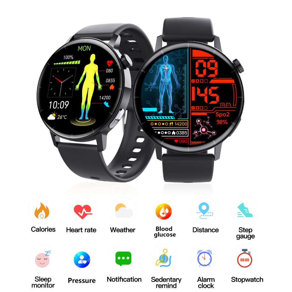 ECG monitor Smart Watch Non Invasive Blood Glucose Smart Watch with Blood Component Analysis by Wautton Outdoor Gear