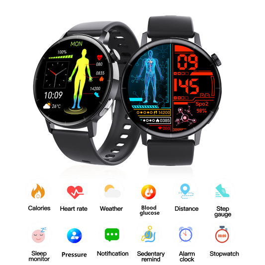 ECG monitor Smart Watch Non Invasive Blood Glucose Smart Watch with Blood Component Analysis by Wautton Outdoor Gear