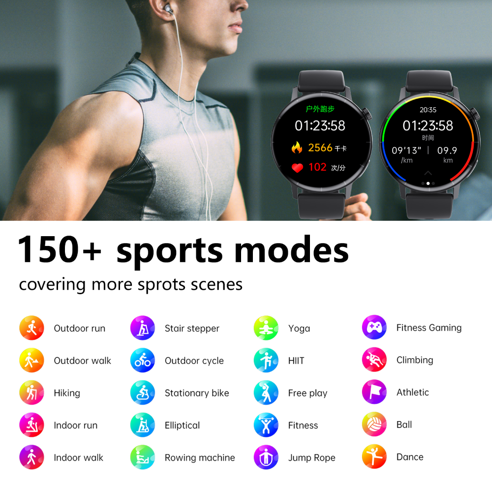 ECG monitor Smart Watch Non Invasive Blood Glucose Smart Watch with Blood Component Analysis by Wautton Outdoor Gear
