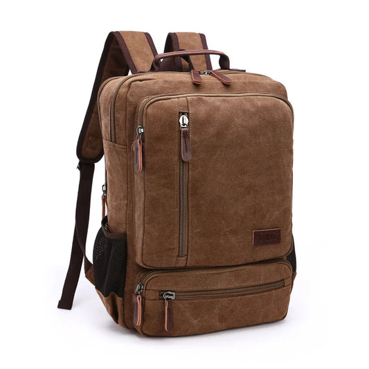 Unisex Large Capacity Vintage Canvas Travel Backpack-0