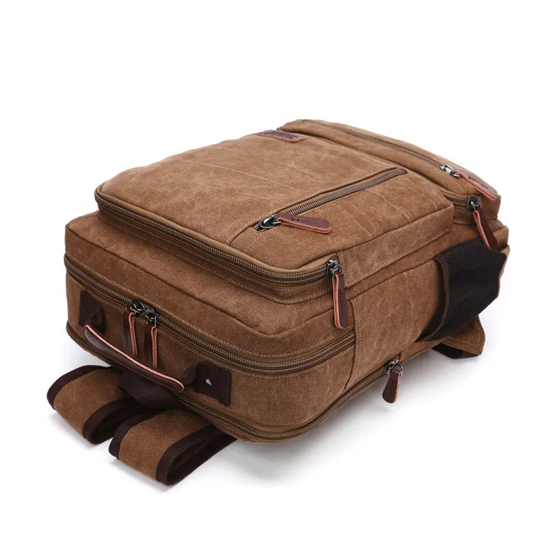 Unisex Large Capacity Vintage Canvas Travel Backpack-3