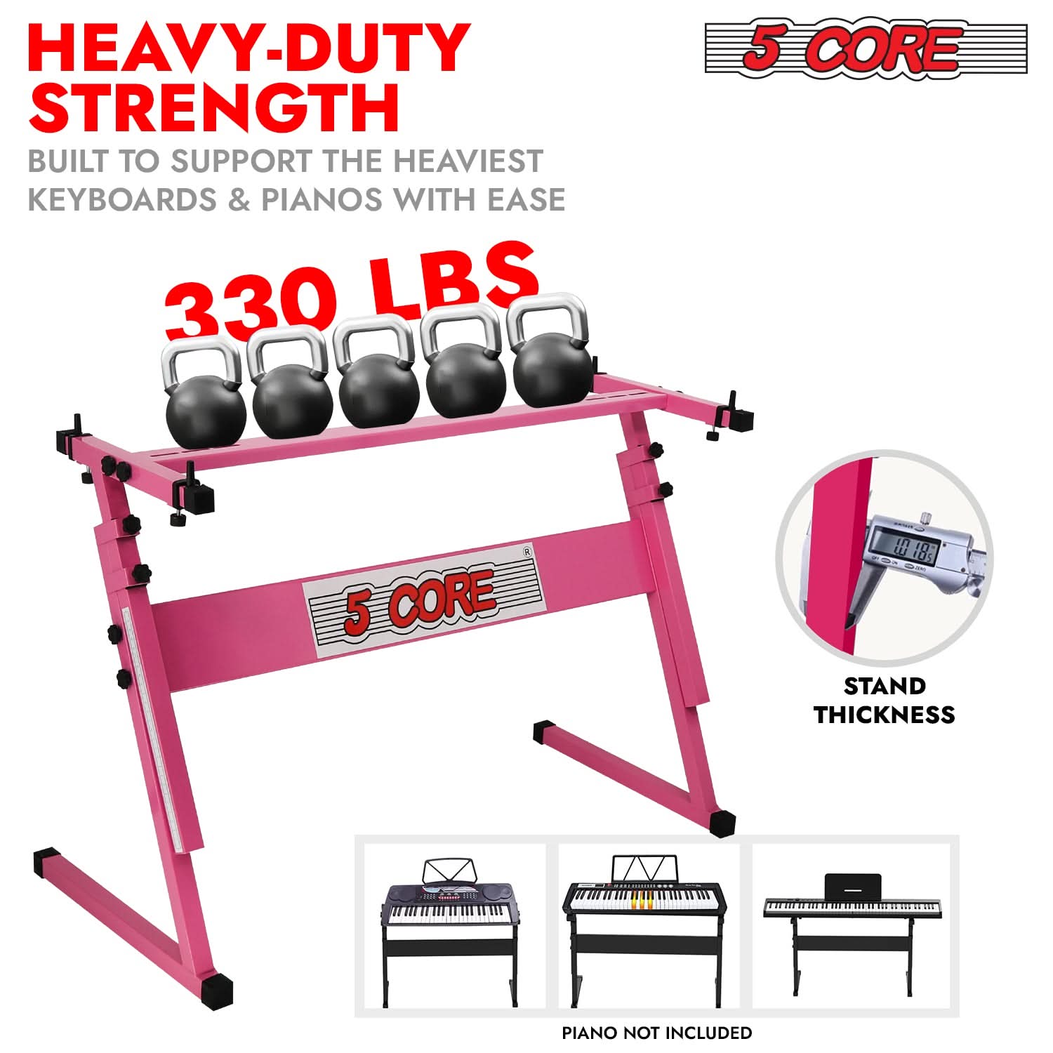 5 Core Keyboard Stand Z Style Height Adjustable Sturdy Piano Riser Lift Holder Stands by 5 Core