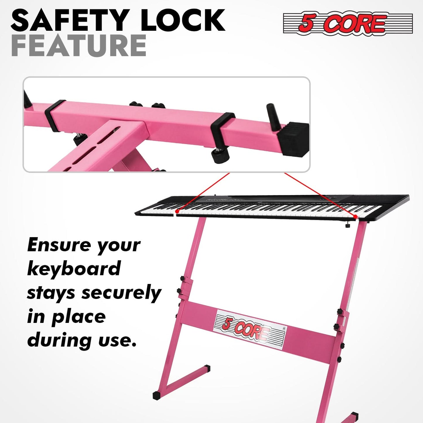5 Core Keyboard Stand Z Style Height Adjustable Sturdy Piano Riser Lift Holder Stands by 5 Core