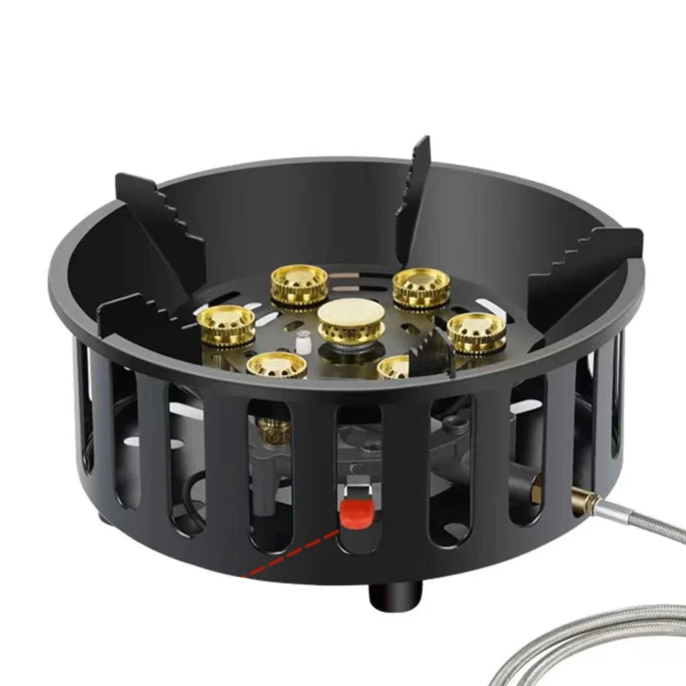 7-Core High-Power Camping Stove Gas Burner Black-0
