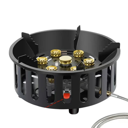 7-Core High-Power Camping Stove Gas Burner Black-0