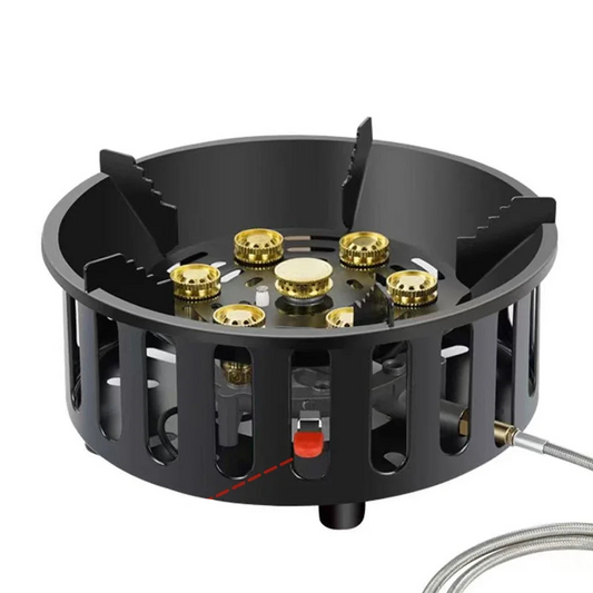 7-Core High-Power Camping Stove Gas Burner Black-0