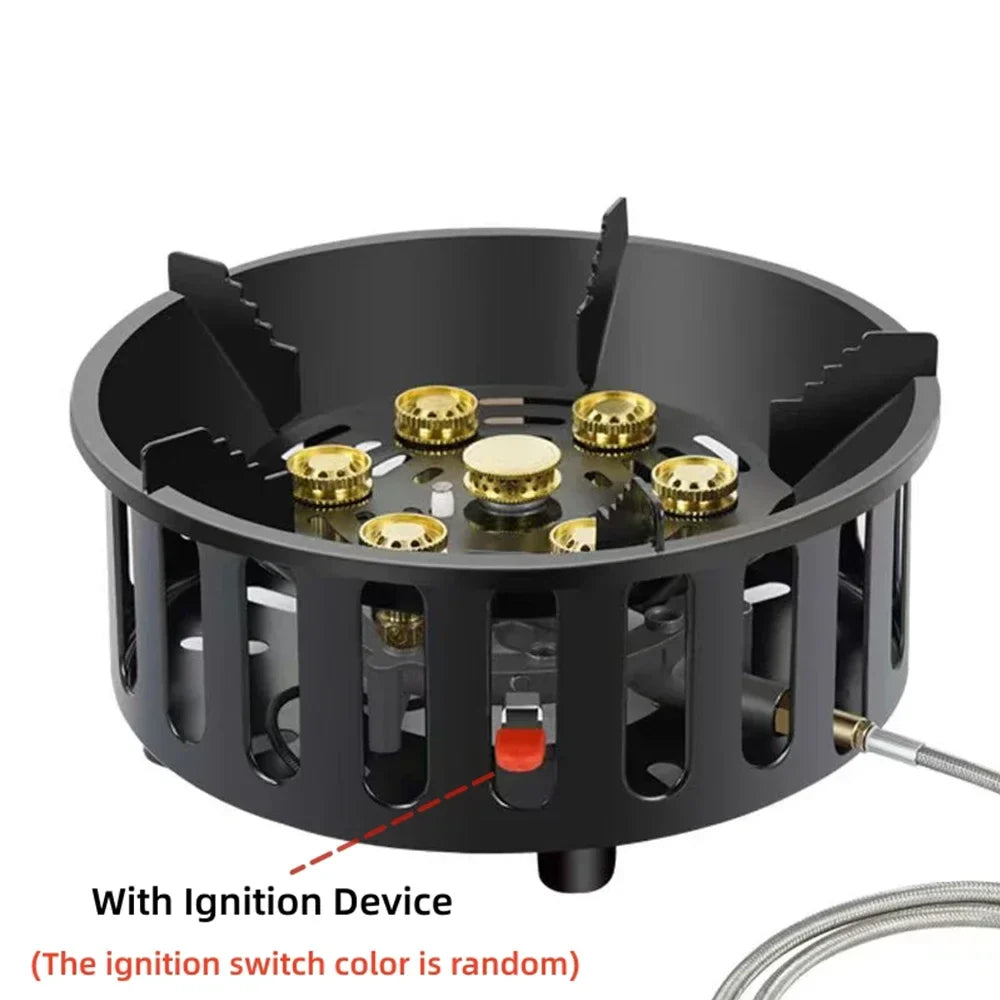 7-Core High-Power Camping Stove Gas Burner Black-4
