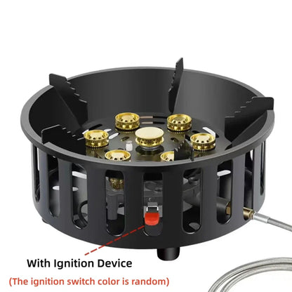 7-Core High-Power Camping Stove Gas Burner Black-4