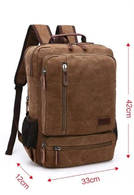 Unisex Large Capacity Vintage Canvas Travel Backpack-1