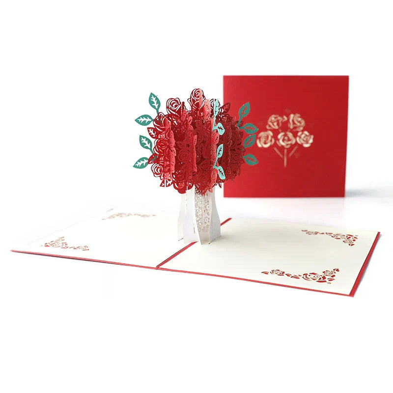 3D Pop-Up Rose Greeting Card for Special Occasions-2