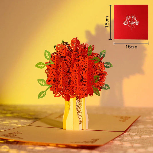 3D Pop-Up Rose Greeting Card for Special Occasions-1