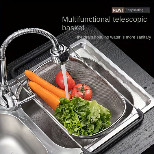 Adjustable Stainless Steel Sink Colander Rack-1
