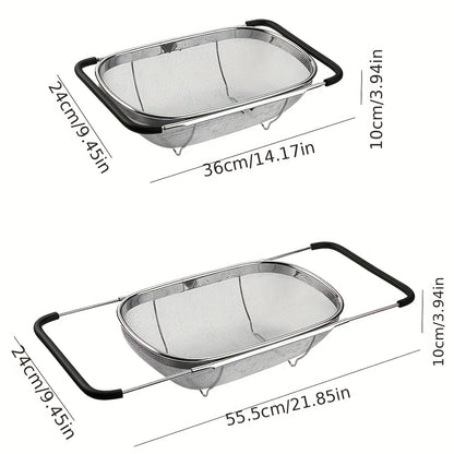 Adjustable Stainless Steel Sink Colander Rack-3